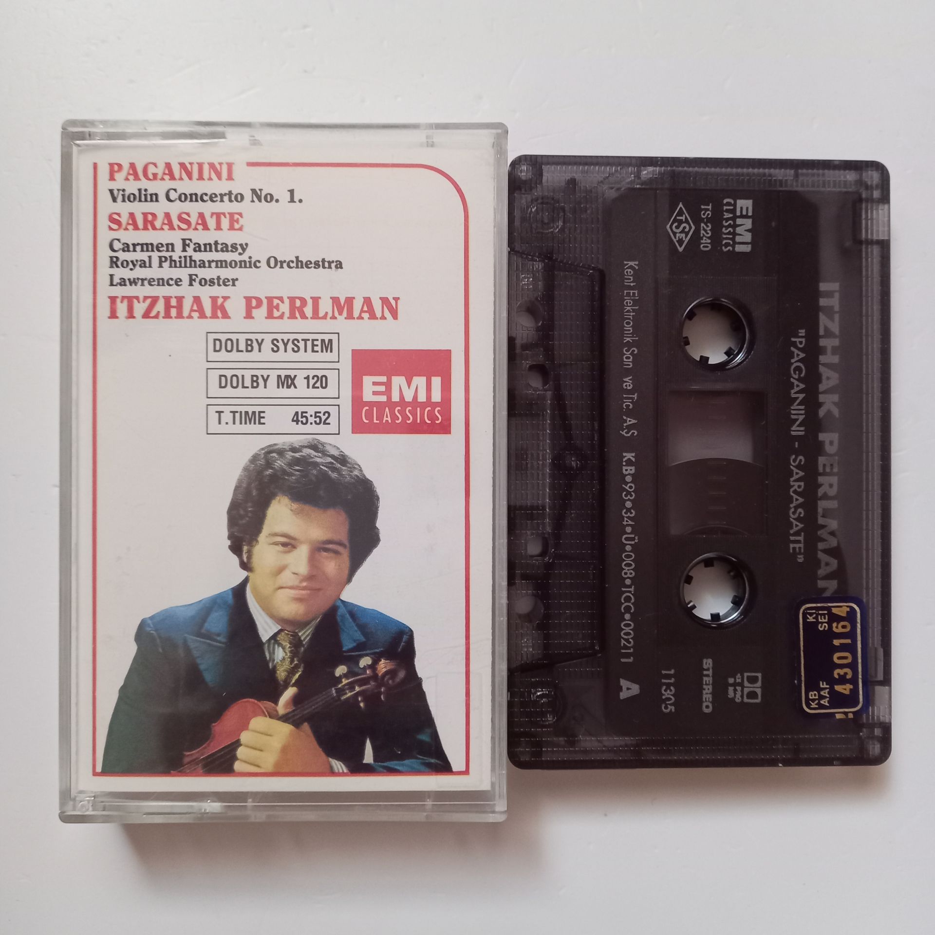 ITZHAK PERLMAN / PAGANINI: VIOLIN CONCERTO NO.1 / SARASATE: CARMEN FANTASY / ROYAL PHILHARMONIC ORCHESTRA, LAWRENCE FOSTER (1993) - KASET 2.EL