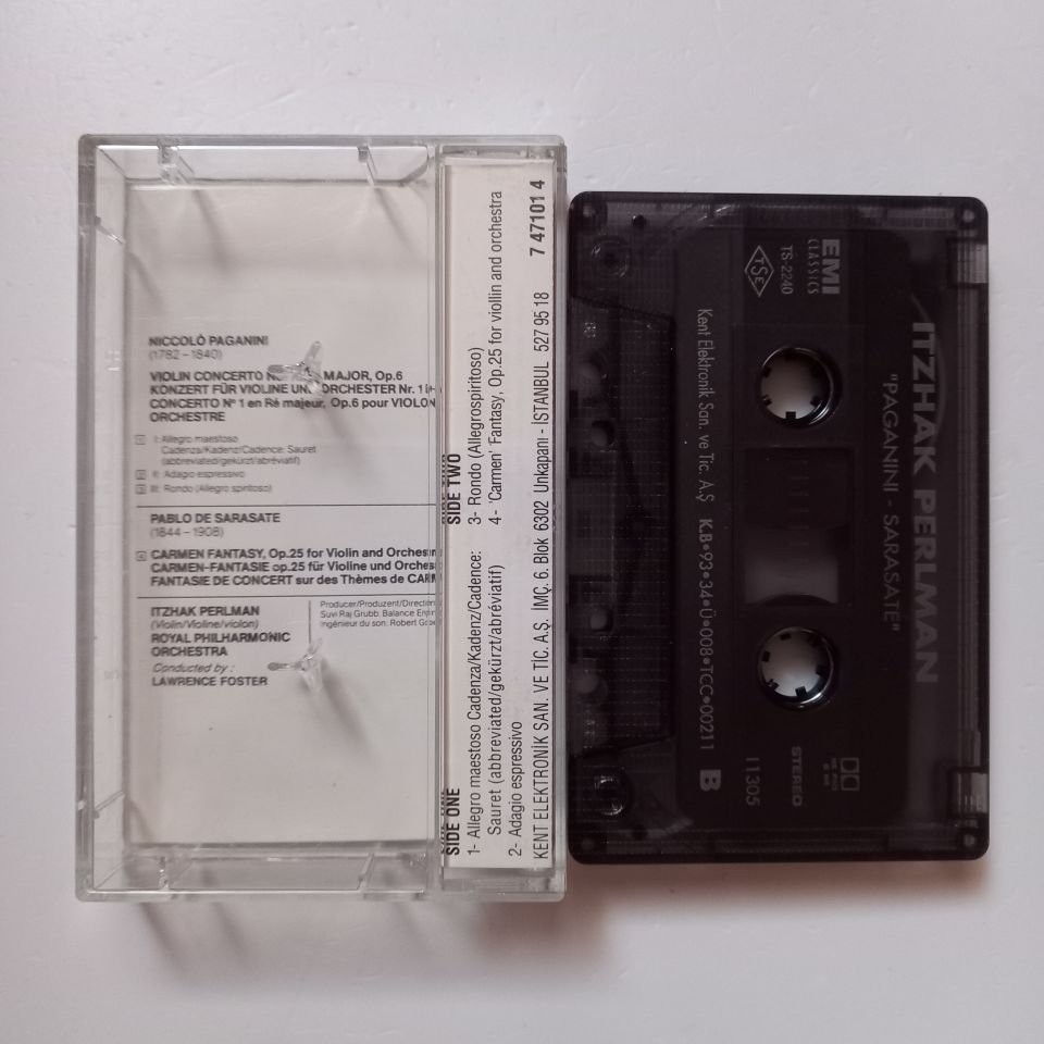 ITZHAK PERLMAN / PAGANINI: VIOLIN CONCERTO NO.1 / SARASATE: CARMEN FANTASY / ROYAL PHILHARMONIC ORCHESTRA, LAWRENCE FOSTER (1993) - KASET 2.EL