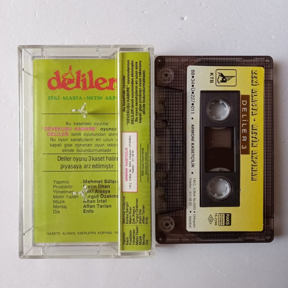 ZEKİ ALASYA, METİN AKPINAR - DELİLER 3 (1988) - KASET 2.EL