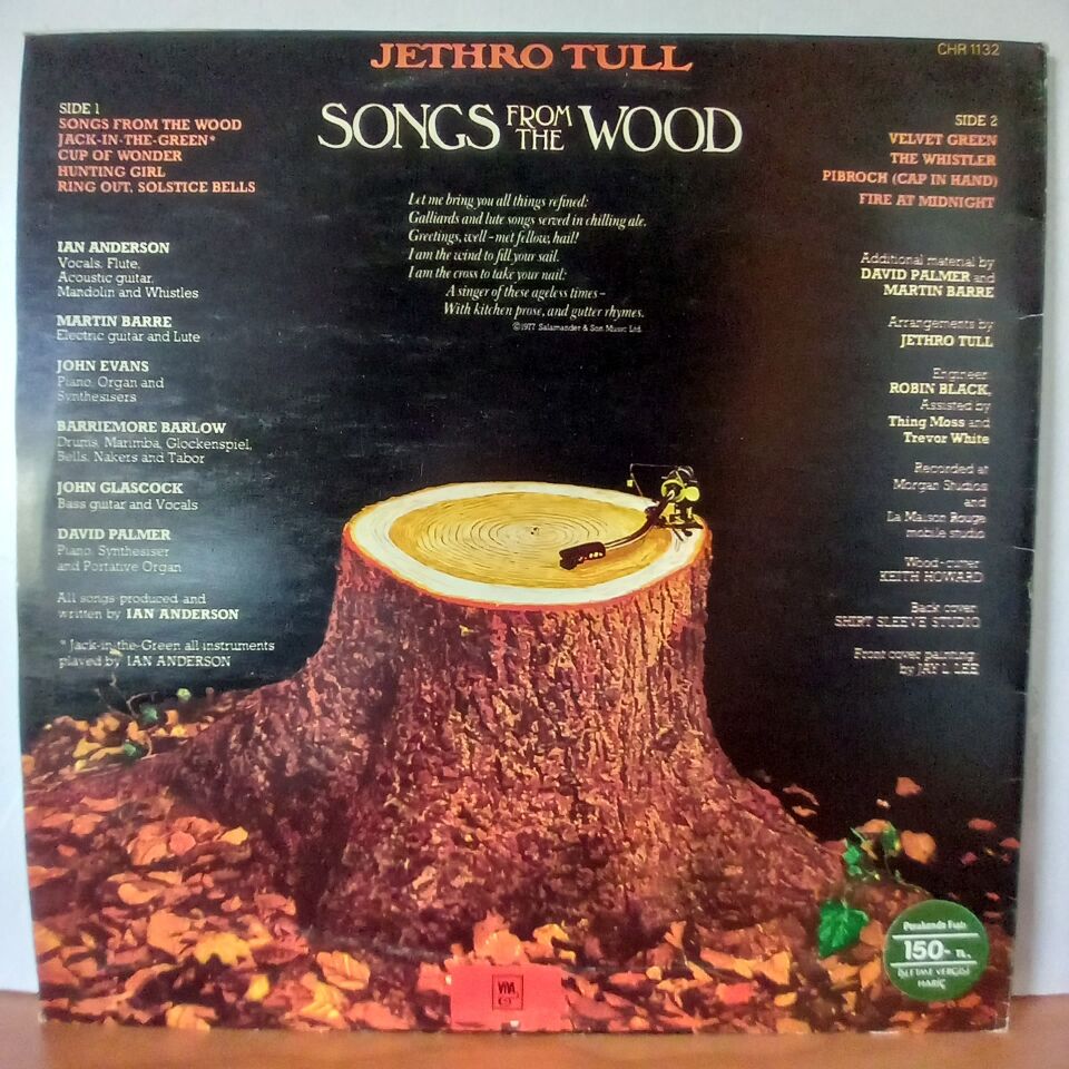 JETHRO TULL – SONGS FROM THE WOOD (1977) - YERLİ BASKI LP 2.EL PLAK
