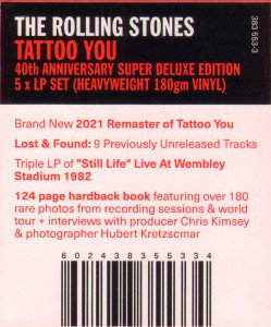 ROLLING STONES - TATTOO YOU (1981) - 5LP PLAK SUPER DELUXE BOXSET SIFIR