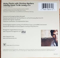 RICKY MARTIN - NOBODY WANTS TO BE LONELY (2001) COLUMBIA PROMO SINGLE CD 2.EL