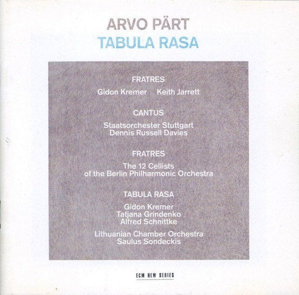 ARVO PART TABULA RASA (1984) - CD GIDON KREMER KEITH JARRETT ECM NEW SERIES SIFIR