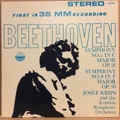 BEETHOVEN SYMPHONY NO.1 & 8, JOSEF KRIPS, LONDON SYM. (1962) 2.EL PLAK