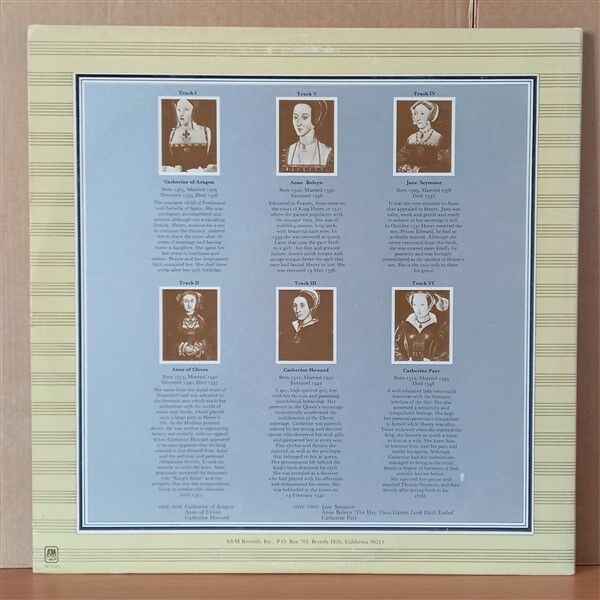 RICK WAKEMAN – THE SIX WIVES OF HENRY VIII (1973) - LP 2.EL PLAK