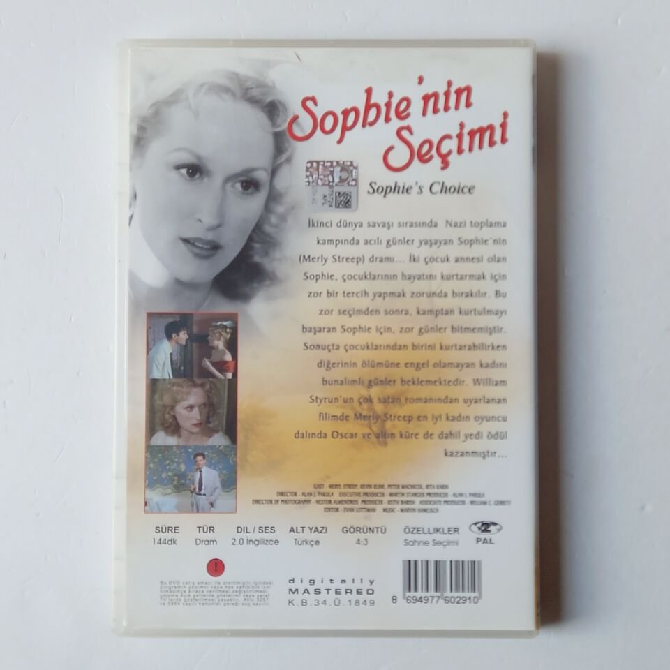 SOPHIE\'NİN SEÇİMİ / SOPHIE\'S CHOICE - MERYL STREEP, KEVIN KLINE - DVD 2.EL