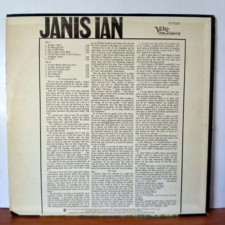 JANIS IAN – JANIS IAN (1967) - LP 2.EL PLAK