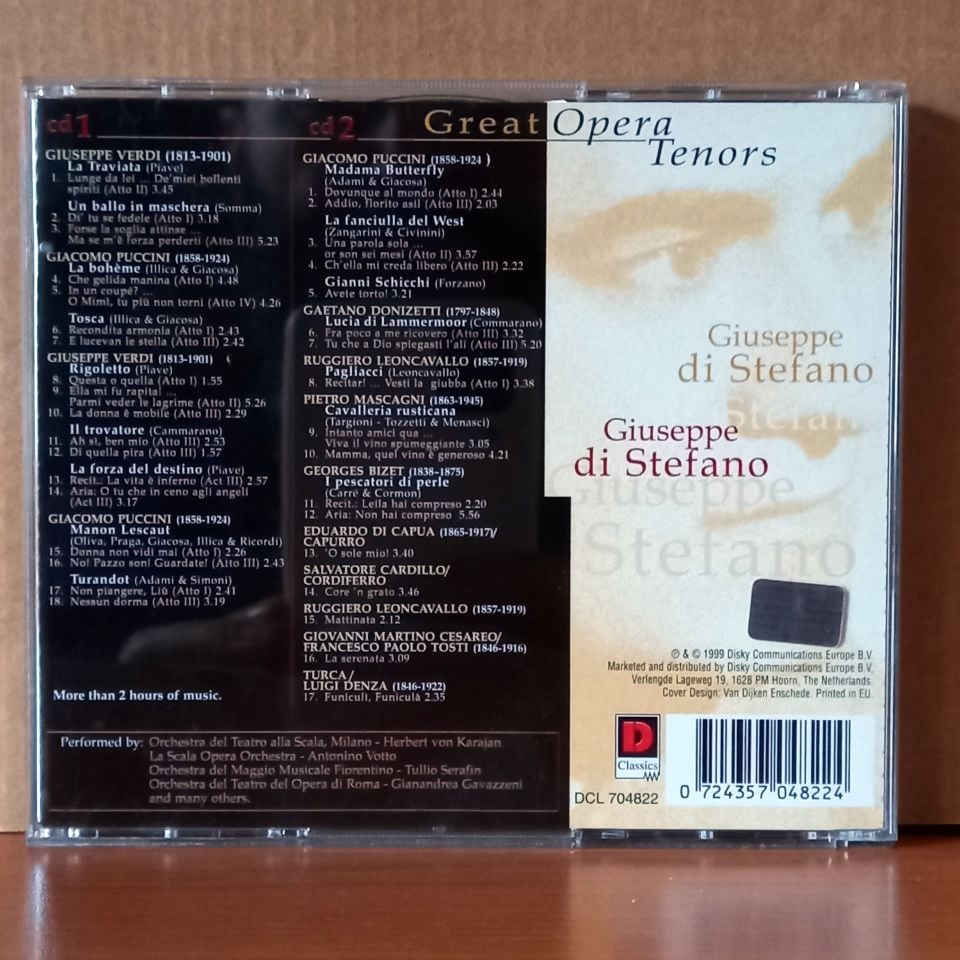 GIUSEPPE DI STEFANO / VERDI, DONIZETTI, BIZET, PUCCINI, LEONCAVALLO / GREAT OPERA TENORS (1999) - 2CD 2.EL
