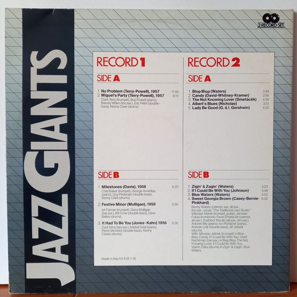 JAZZ GIANTS / BUD POWELL QUINTET, CHET BAKER QUARTET, ZOOT SIMS QUARTET (1980) - 2LP 2.EL PLAK