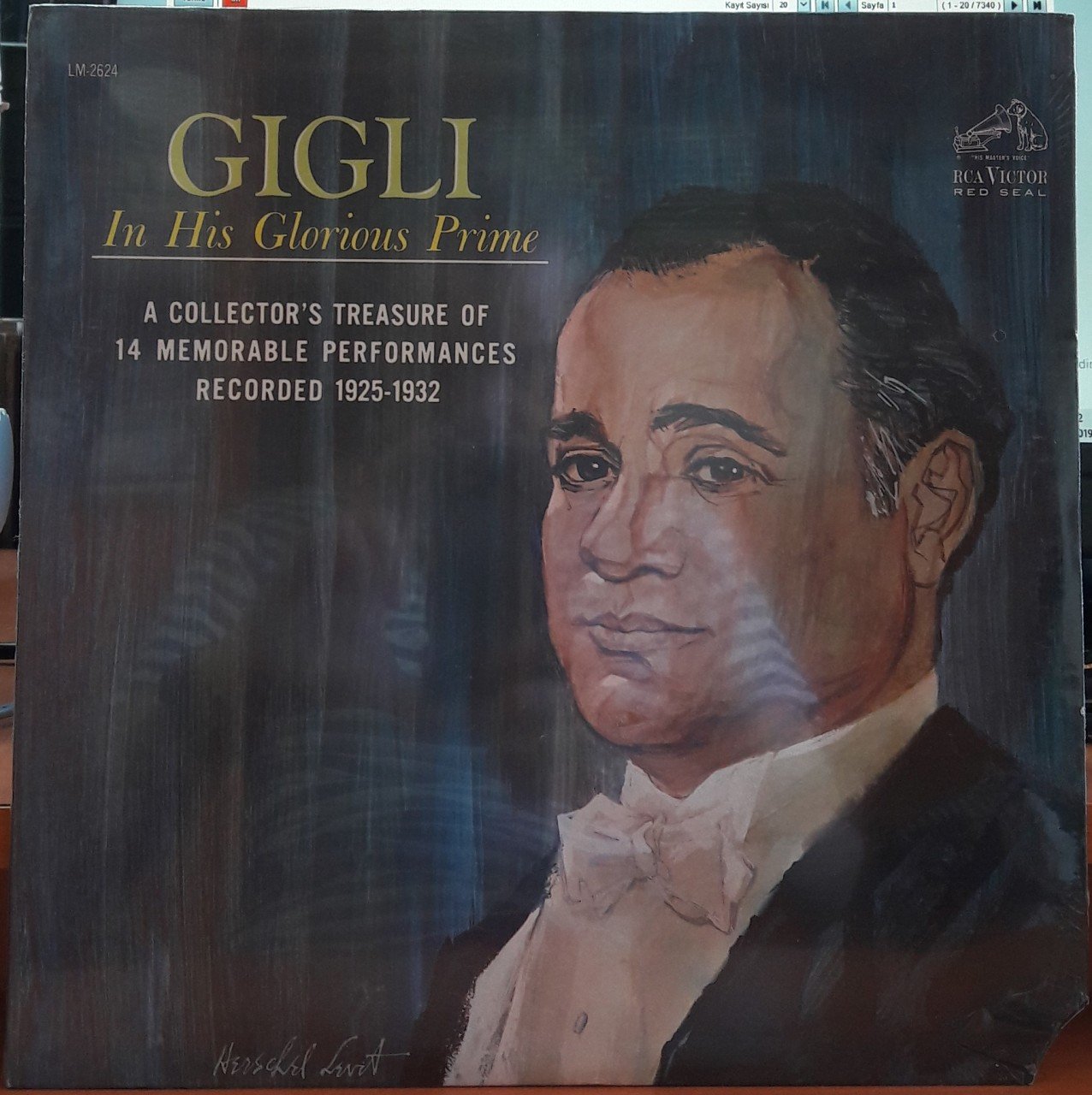 BENIAMINO GIGLI - IN HIS GLORIOUS PRIME (1962) - DÖNEM BASKISI SIFIR PLAK
