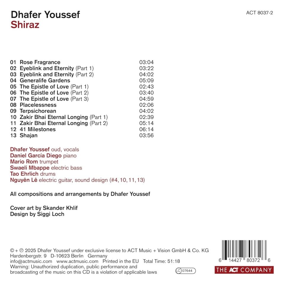 DHAFER YOUSSEF - SHIRAZ (2025) - CD ACT MUSIC DIGIPACK / AMBALAJINDA SIFIR