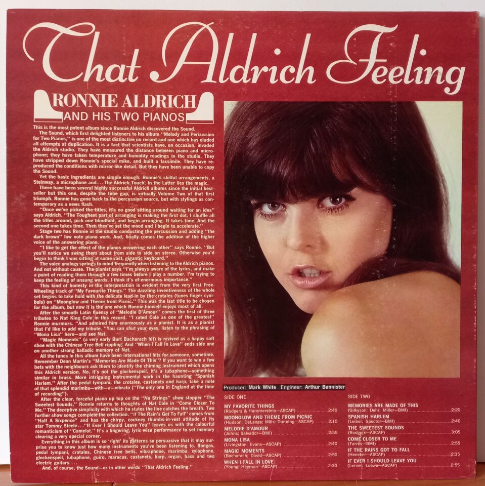 RONNIE ALDRICH AND HIS TWO PIANOS – THAT ALDRICH FEELING / PHASE 4 STEREO SERIES (1966) - LP 2.EL PLAK