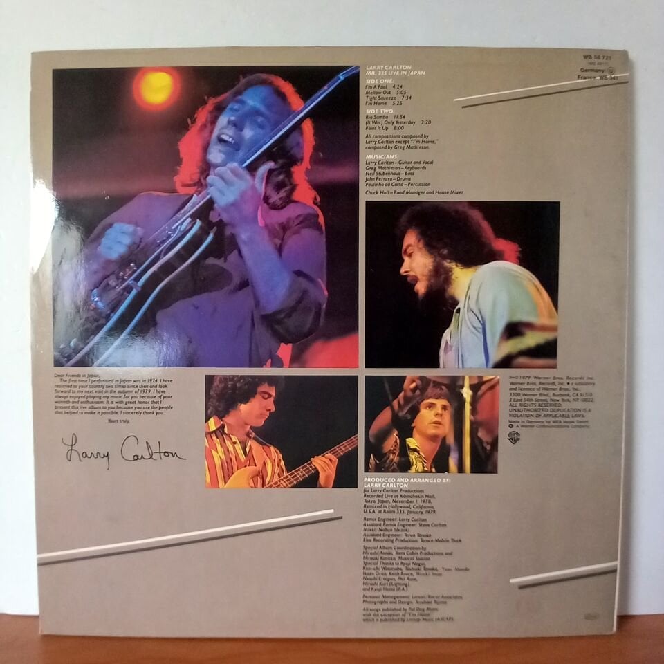 LARRY CARLTON – MR. 335 / LIVE IN JAPAN (1979) - LP 2.EL PLAK