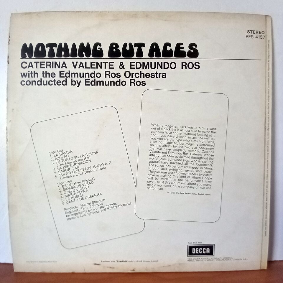 NOTHING BUT ACES / CATERINA VALENTE & EDMUNDO ROS WITH THE EDMUNDO ROS ORCHESTRA (1969) - LP 2.EL PLAK