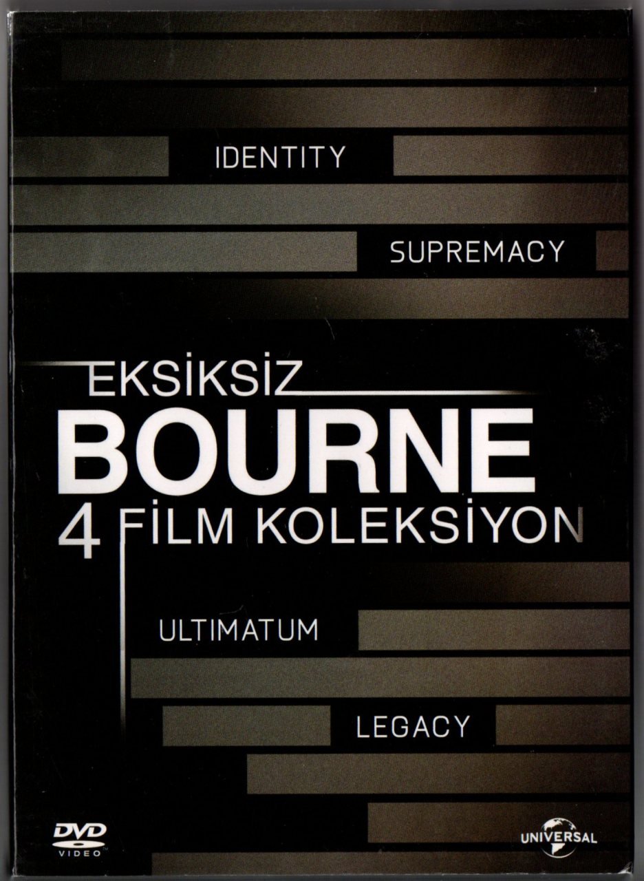 EKSİKSİZ BOURNE 4 FİLM KOLEKSİYON - IDENTITY & SUPREMACY & ULTIMATUM & LEGACY - MATT DAMON - 4 DVD BOXSET
