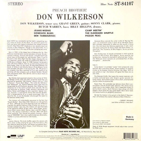 DON WILKERSON - PREACH BROTHER (1962) - LP BLUE NOTE CLASSIC VINYL SERIES 180GR 2023 EDITION SIFIR PLAK