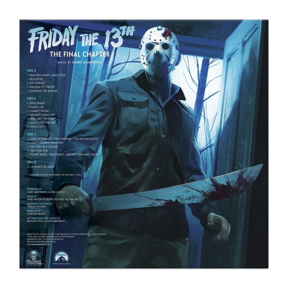 FRIDAY THE 13TH FINAL CHAPTER (1984) - SOUNDTRACK / MUSIC BY HARRY MANFREDINI - 2xLP  2023 BONE & BLOOD RED QUAD COLOURED EDITION SIFIR PLAK