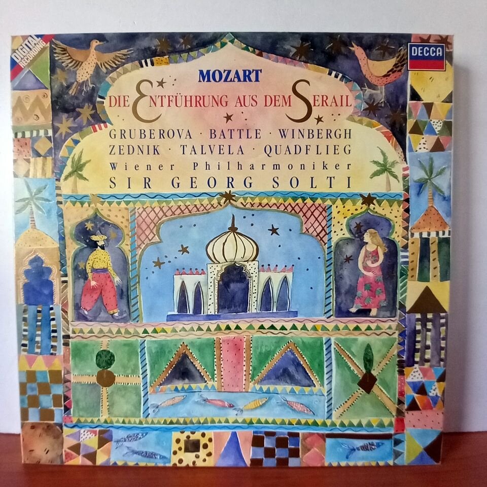 MOZART: DIE ENTFÜHRUNG AUS DEM SERAIL / GRUBEROVA, BATTLE, WINBERGH, ZEDNIK, TALVELA, QUADFLIEG, WIENER PHILHARMONIKER, GEORG SOLTI (1987) - 2LP BOX SET 2.EL PLAK