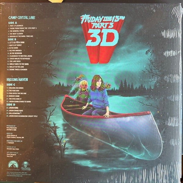 FRIDAY THE 13TH PART 3 3D (1982) - SOUNDTRACK / MUSIC BY HARRY MANFREDINI (2016) - 2xLP 2025 METALLIC RED & BLUE SWIRLED COLOURED EDITION LENTICULAR GATEFOLD COVER SIFIR PLAK