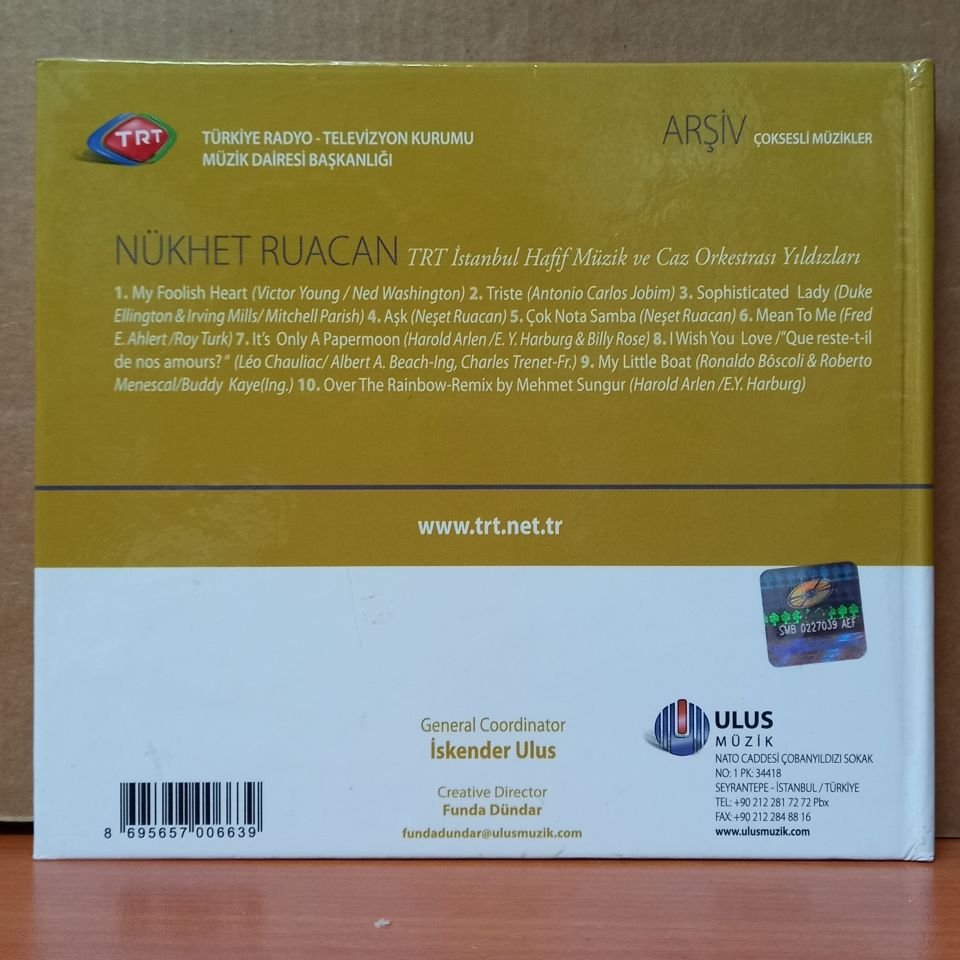 NÜKHET RUACAN / TRT İSTANBUL HAFİF MÜZİK VE CAZ ORKESTRASI YILDIZLARI / ARŞİŞV SERİSİ 108 - CD 2.EL