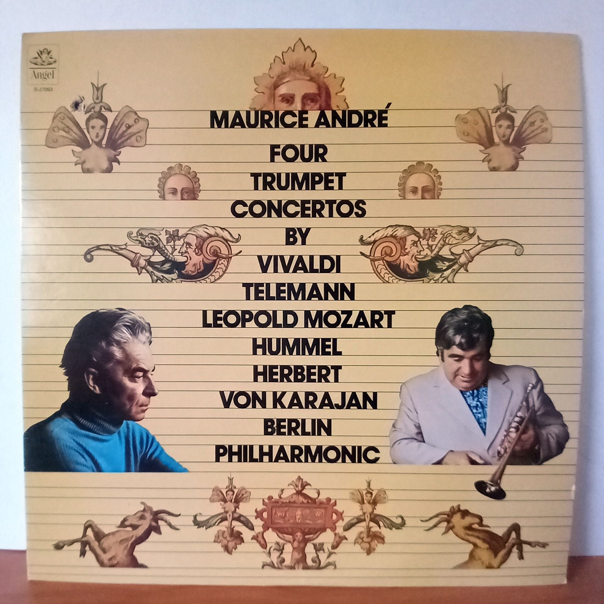 MAURICE ANDRE / FOUR TRUMPET CONCERTOS BY VIVALDI / TELEMANN / LEOPOLD MOZART / HUMMEL / VON KARAJAN, BERLIN PHILHARMONIC (1975) - LP 2.EL PLAK