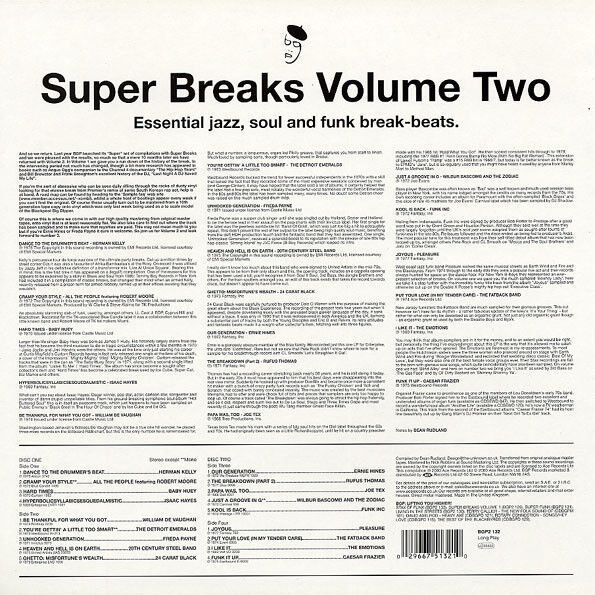 SUPER BREAKS - VOL 2 / ESSENTIAL FUNK, SOUL AND JAZZ SAMPLES AND BREAK BEATS / VARIOUS ARTISTS (2000) - 2LP VINYL COMPILATION SIFIR PLAK