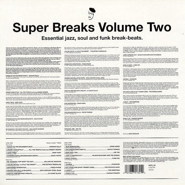 SUPER BREAKS - VOL 2 / ESSENTIAL FUNK, SOUL AND JAZZ SAMPLES AND BREAK BEATS / VARIOUS ARTISTS (2000) - 2LP VINYL COMPILATION SIFIR PLAK