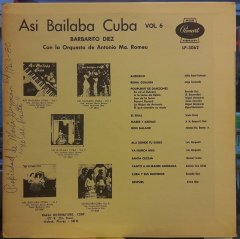 ASI BAILABA CUBA VOL.6 ORQ. ANTONIO Ma. ROMEU CANTA BARBARITO DIEZ - PLAK 2.EL