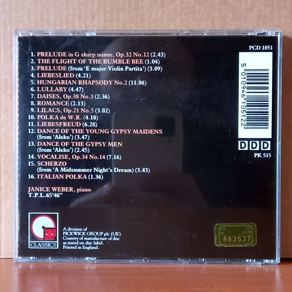 RACHMANINOV TRANSCRIPTIONS / JANICE WEBER (1993) - CD 2.EL