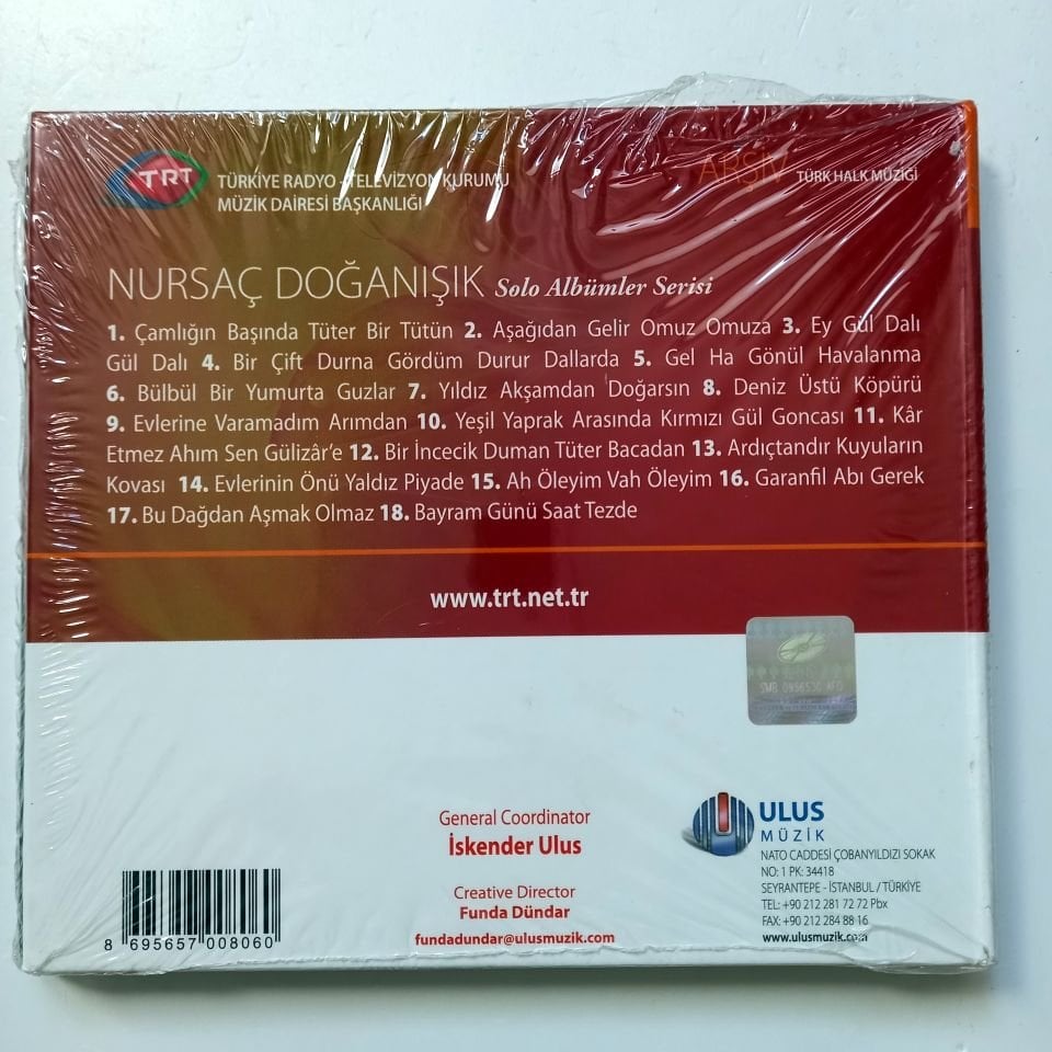 NURSAÇ DOĞANIŞIK / TÜRK HALK MÜZİĞİ / TRT ARŞİV SERİSİ 210 - CD SIFIR