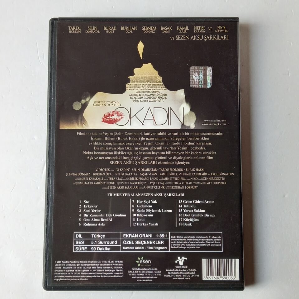 O KADIN - TARDU FLORDUN, SELİN DEMİRATAR, BURAK HAKKI, BURHAN ÖÇAL - DVD 2.EL