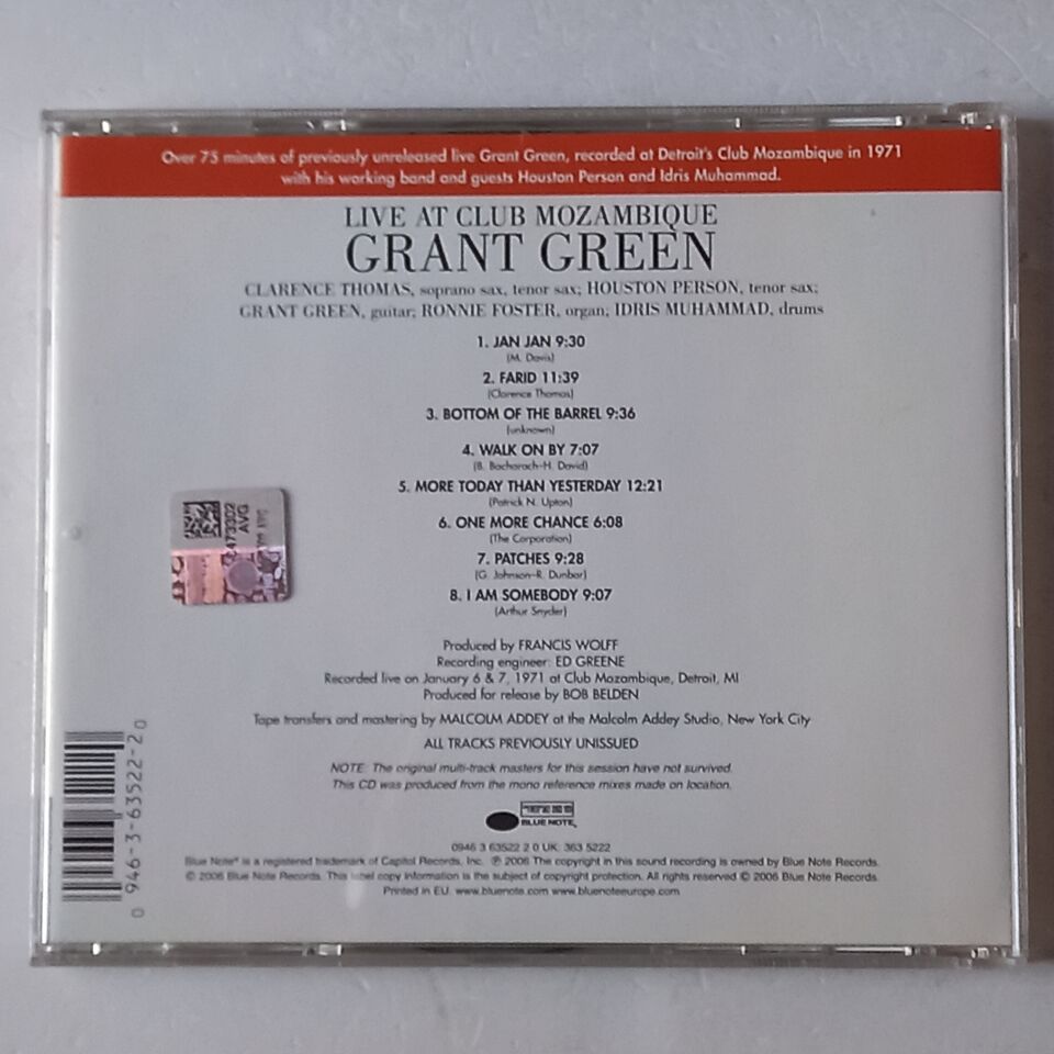 GRANT GREEN – LIVE AT CLUB MOZAMBIQUE (2006) - CD 2.EL