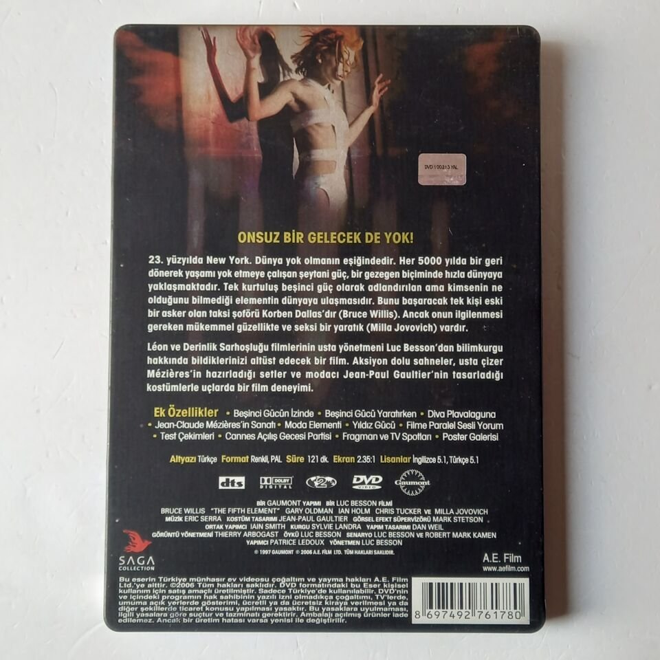 THE FIFTH ELEMENT / BEŞİNCİ GÜÇ - LUC BESSON, BRUCE WILLIS, MILLA JOVOVICH - DVD METAL KUTU 2.EL