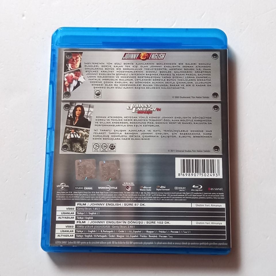 JOHNNY ENGLISH & JOHNNY ENGLISH',N DÖNÜŞÜ / JOHNNY ENGLISH & JOHNNY ENGLISH REBORN - ROWAN ATKINSON - YÖN.: PETER HOWITT / OLIVER PARKER - 2 BLU-RAY 2.EL