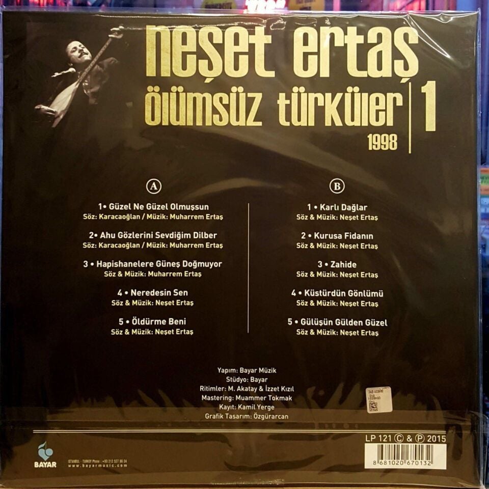 NEŞET ERTAŞ - ÖLÜMSÜZ TÜRKÜLER VOL 2 (DİKKAT , VOL 1 İLE AYNI PLAK) - LP 2025 BASIM SIFIR PLAK
