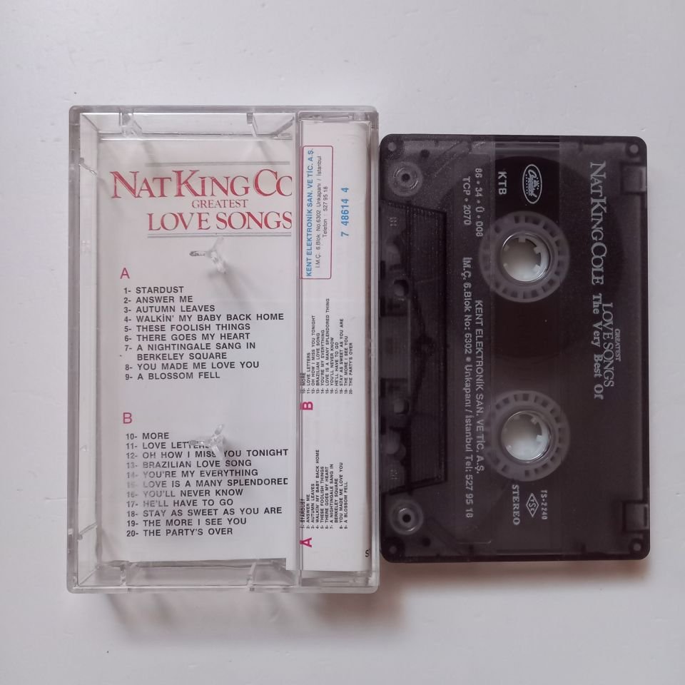 NAT KING COLE - GREATEST LOVE SONGS / THE VERY BEST OF (1986) - KASET 2.EL