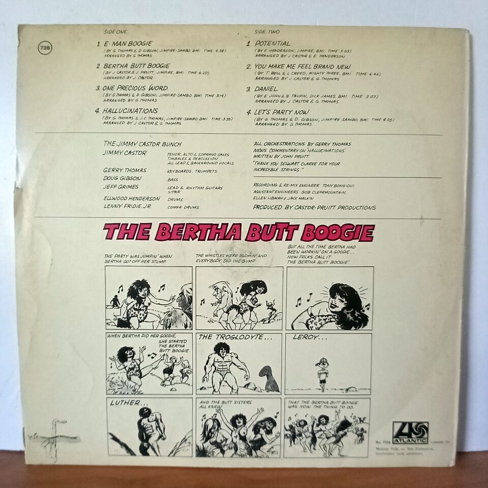 BUTT OF COURSE... / THE JIMMY CASTOR BUNCH FEATURING THE EVERYTHING MAN (1976) - YERLİ BASKI LP 2.EL PLAK