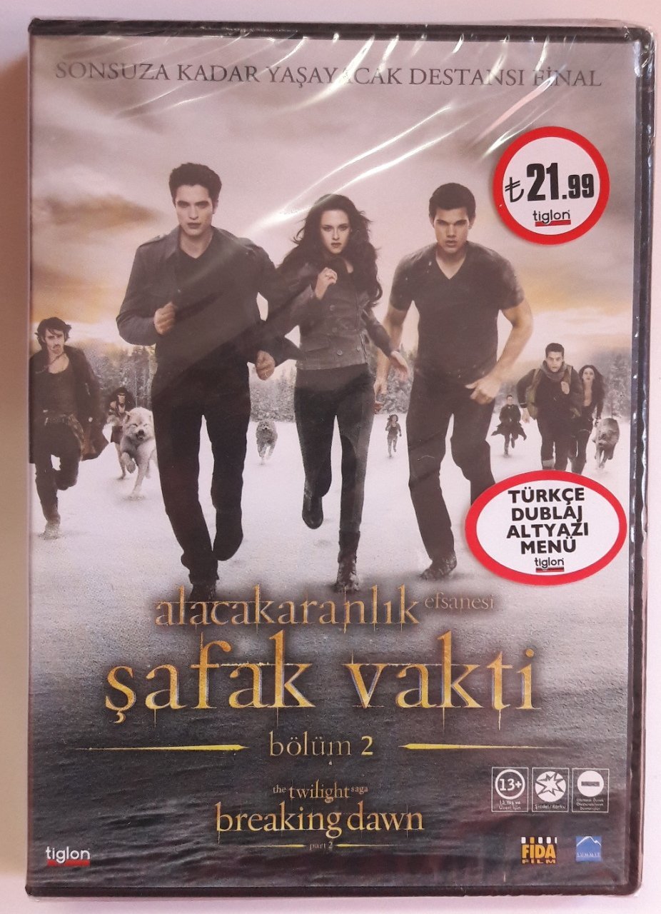 ALACAKARANLIK EFSANESİ ŞAFAK VAKTİ BÖLÜM 2 - TWILIGHT SAGA BREAKING DAWN - KRISTEN STEWART - ROBERT PATTINSON - DVD SIFIR