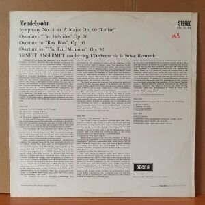 ANSERMET CONDUCTS MENDELSSOHN / L'ORCHESTRE DE LA SUISSE ROMANDE - LP 2.EL PLAK
