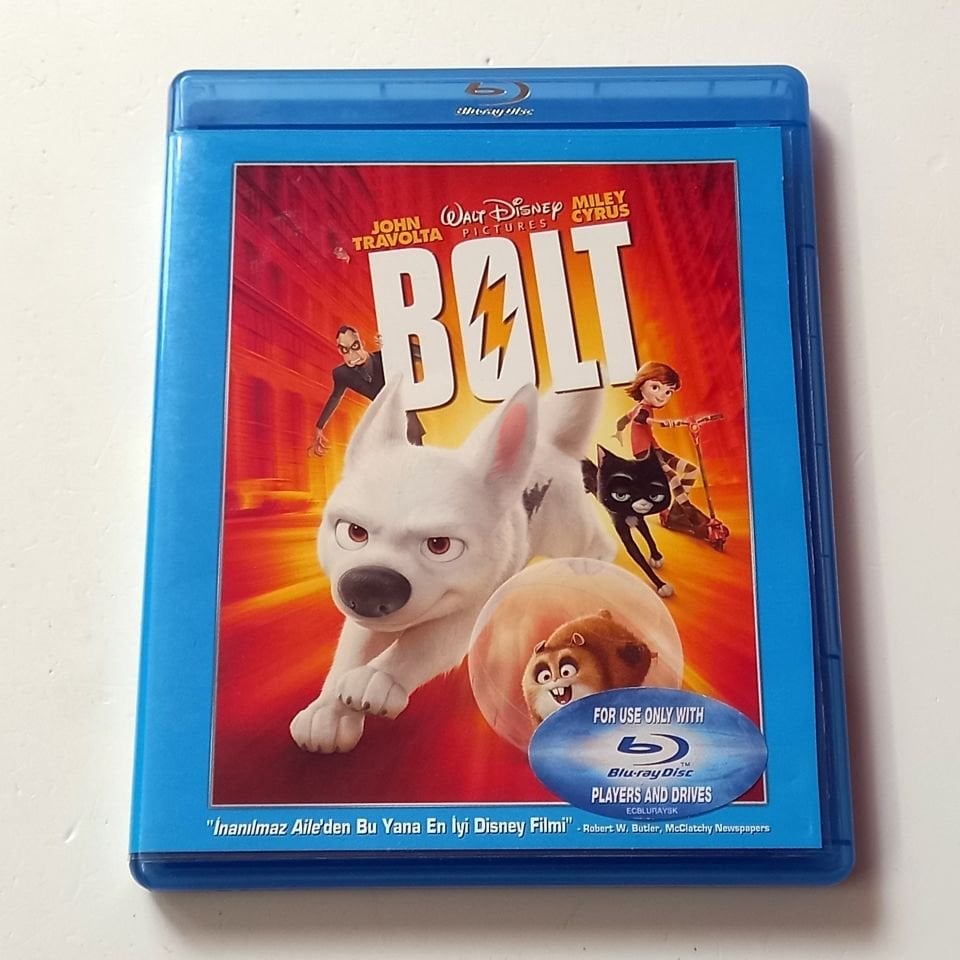 BOLT - DISNEY ANİMASYON - SES.: JOHN TRAVOLTA, MILEY CYRUS - BLU-RAY 2.EL