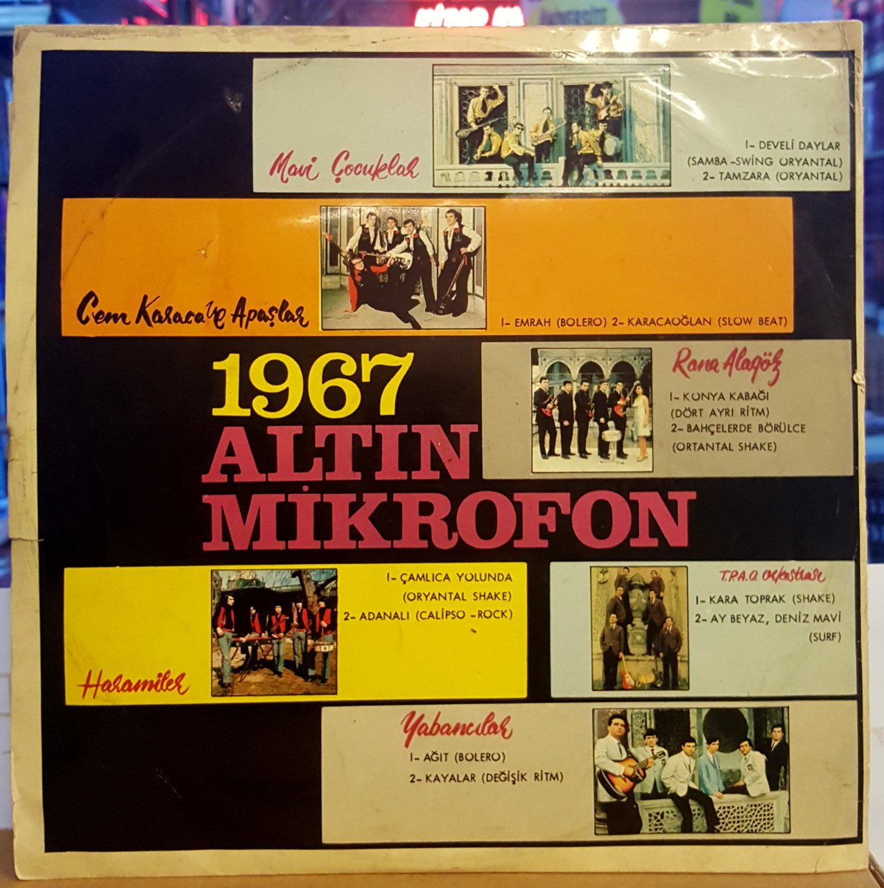 1967 ALTIN MİKROFON - MAVİ ÇOCUKLAR CEM KARACA HARAMİLER RANA ALAGÖZ - LP 2.EL