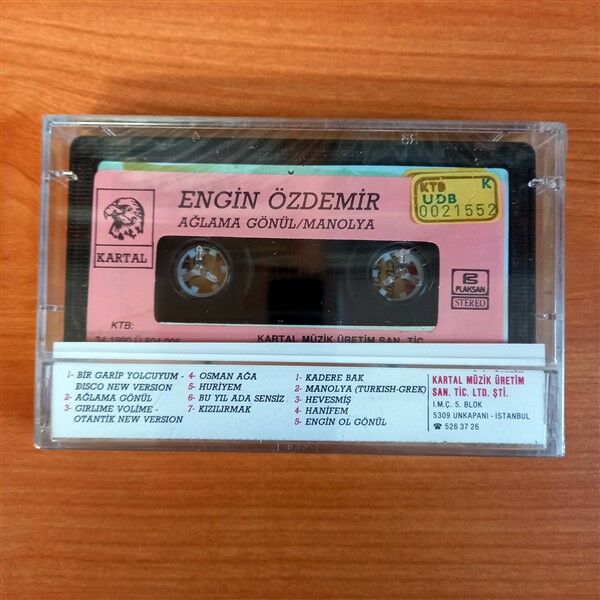 ENGİN ÖZDEMİR - AĞLAMA GÖNÜL / MANOLYA (1990) - KASET KARTAL MÜZİK SIFIR