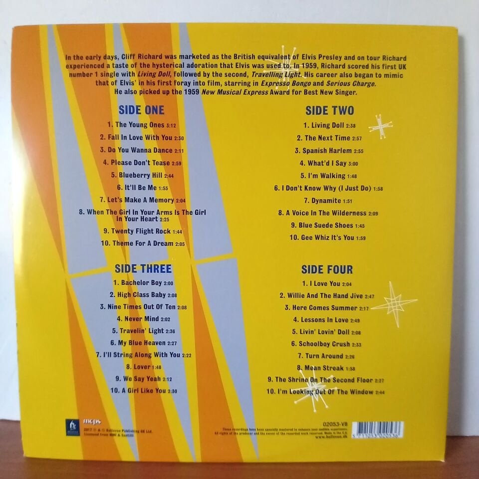 CLIFF RICHARD – ENGLAND'S OWN ELVIS (2017) - 2LP 180G 2.EL PLAK