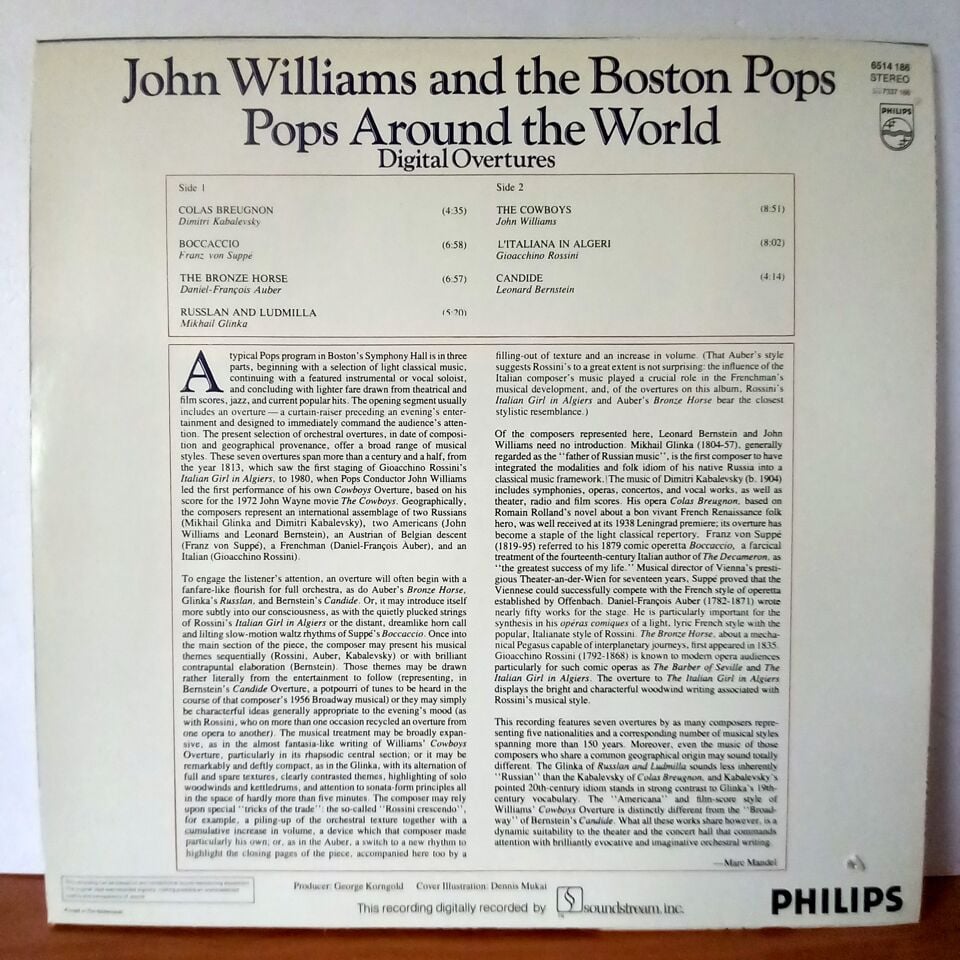 JOHN WILLIAMS • BOSTON POPS – POPS AROUND THE WORLD / DIGITAL OVERTURES (1982) - LP 2.EL PLAK