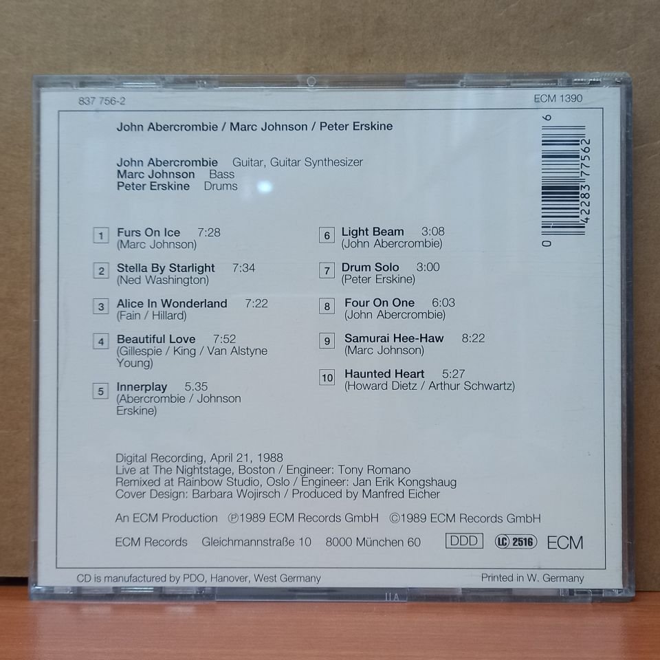 JOHN ABERCROMBIE, MARC JOHNSON, PETER ERSKINE - JOHN ABERCROMBIE, MARC JOHNSON, PETER ERSKINE (1989) - CD 2.EL