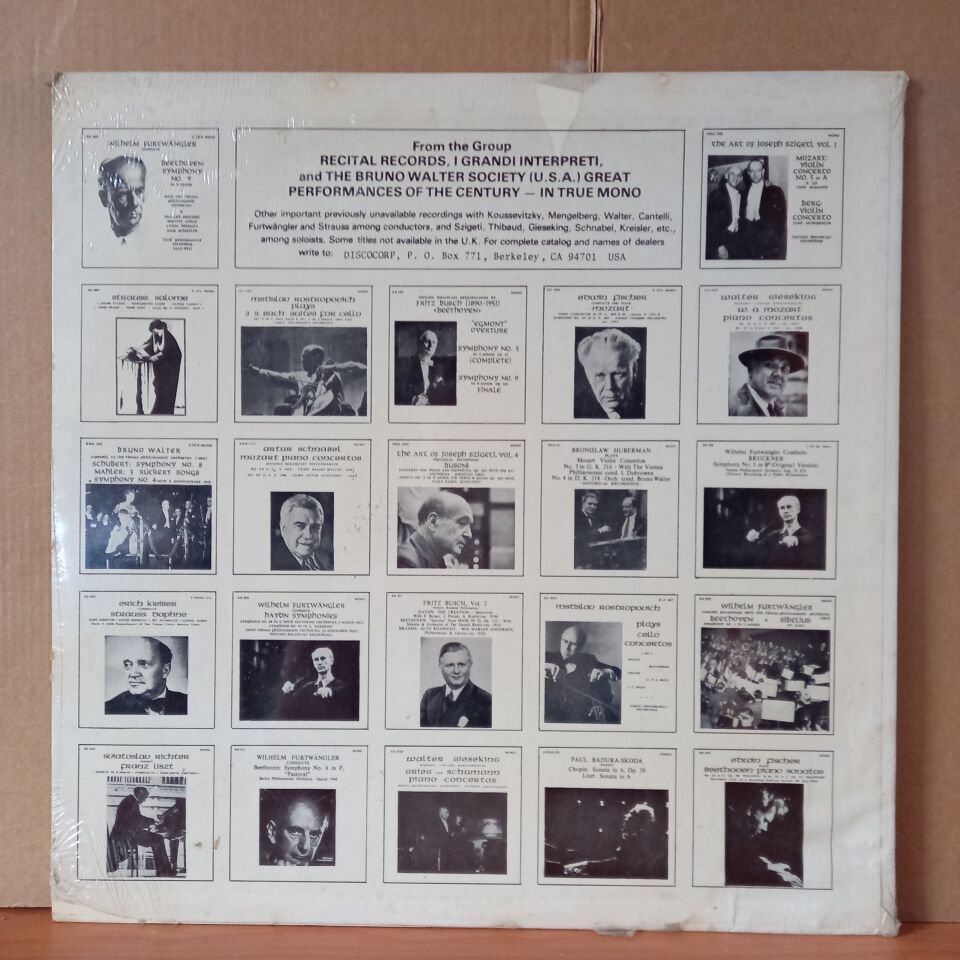 EDWIN FISCHER / MOZART: PIANO CONCERTOS IN D MINOR K. 466 / EUGEN JOCHUM (1954) - LP DÖNEM BASKISI SIFIR PLAK