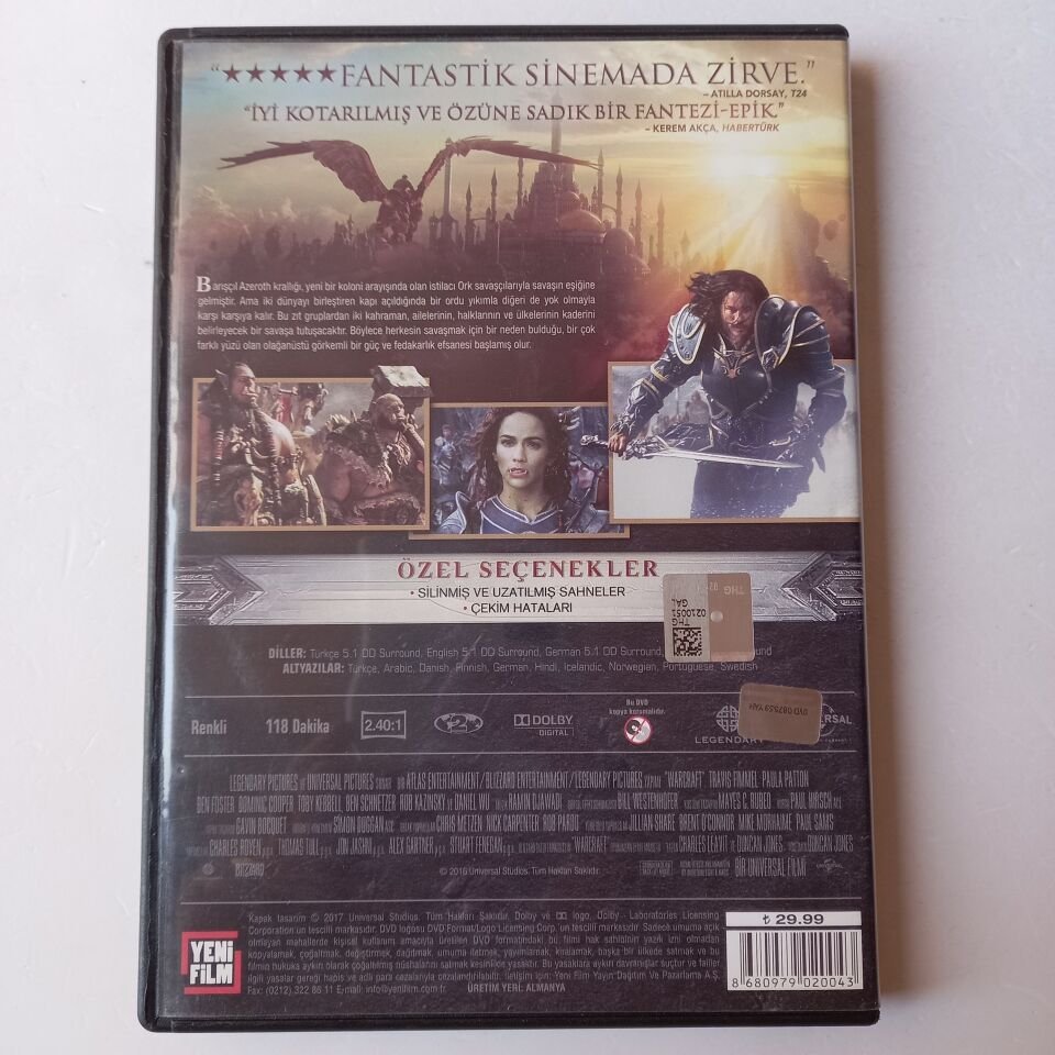 WARCRAFT: İKİ DÜNYANIN İLK KARŞILAŞMASI - DVD 2.EL