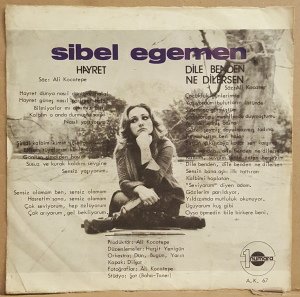 SİBEL EGEMEN - DİLE BENDEN NE DİLERSEN / HAYRET - 7'' 45 DEVİR KAPAKLI 1 NUMARA 2.EL