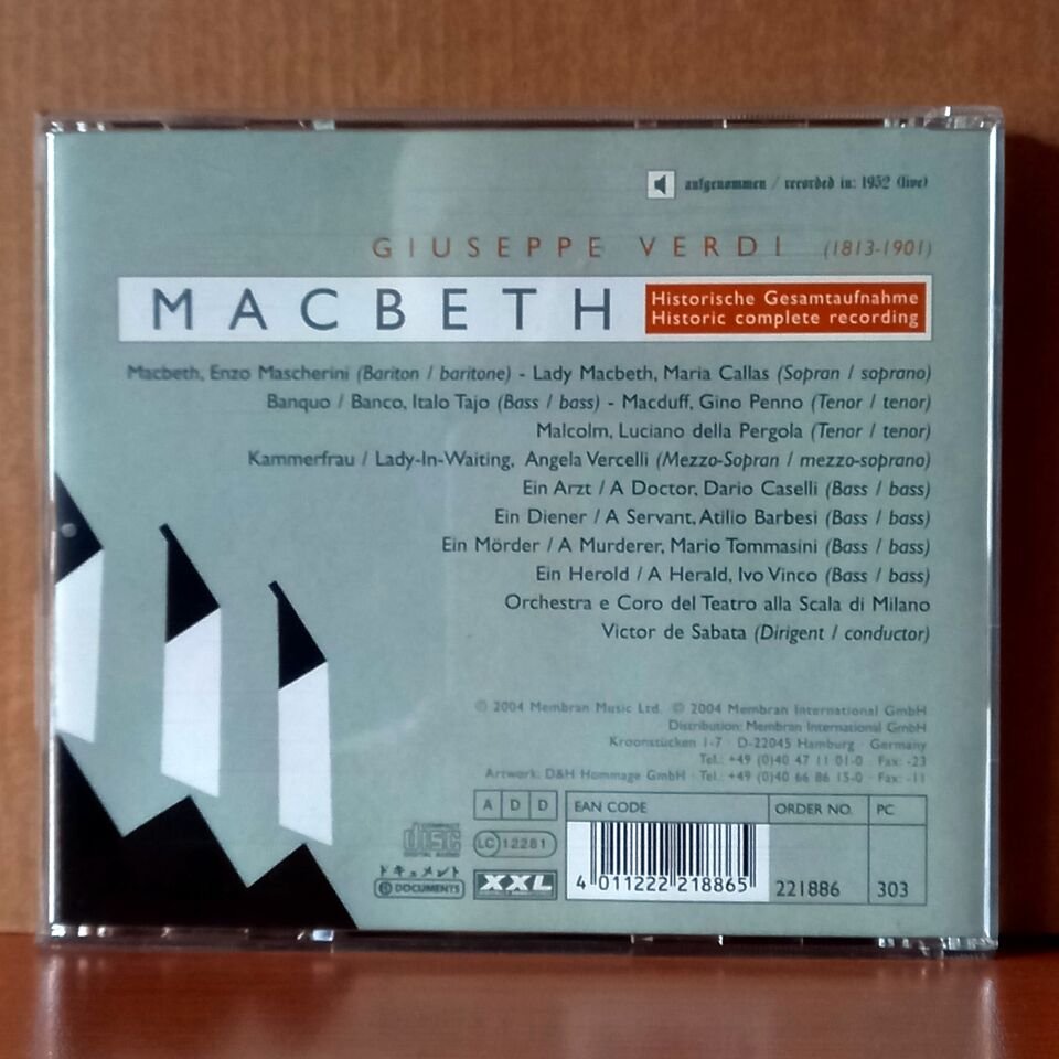 GIUSEPPE VERDI: MACBETH / E. MASCHERINI, M. CALLAS, G. PENNO, I. TAJO, L. DELLA PERGOLA, V. DE SABATA (2004) - 2CD 2.EL