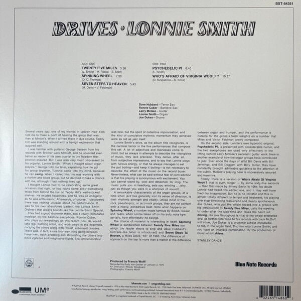 LONNIE SMITH - DRIVES (1970) - LP BLUE NOTE CLASSIC VINYL SERIES 180GR 2024 EDITION SIFIR PLAK